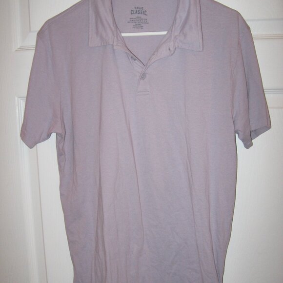 True Classic Polo Shirt Men's Size Large Gray - Picture 1 of 3